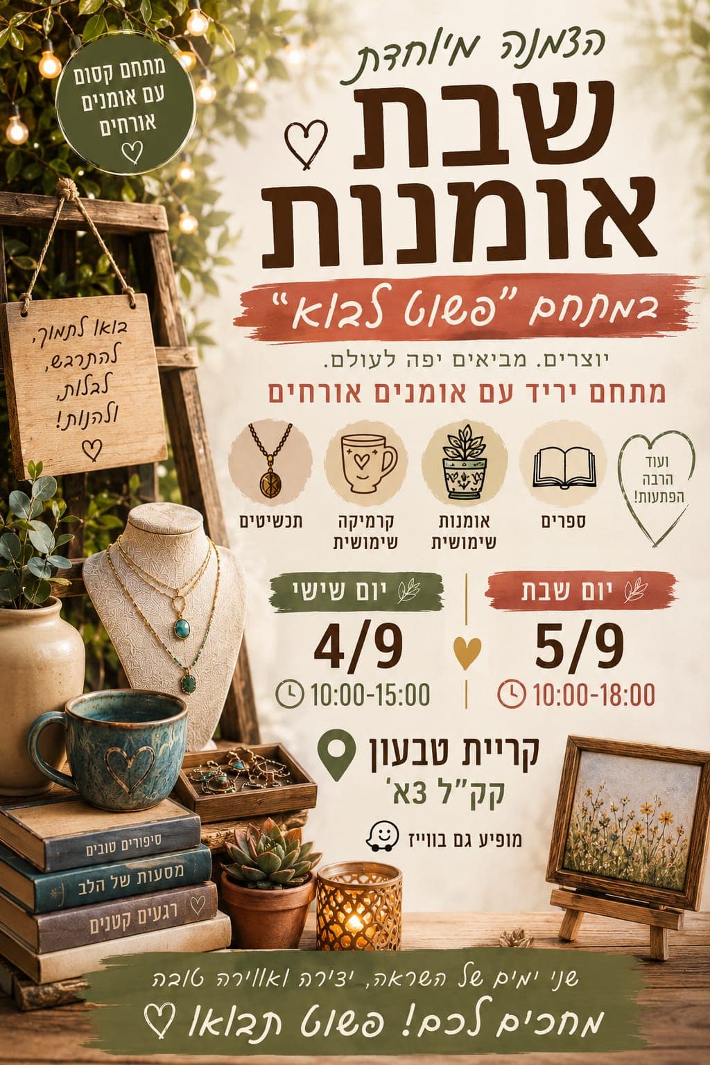 שבת אומנות במתחם 'פשוט לבוא' - קק"ל 3א'